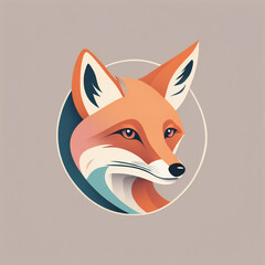Obraz premium Fox illustration, minimalist, pastel colors
