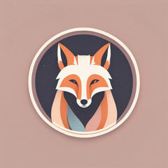 Obraz premium Fox illustration, minimalist, pastel colors