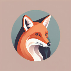 Obraz premium Fox illustration, minimalist, pastel colors