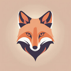 Fototapeta premium Fox illustration, minimalist, pastel colors