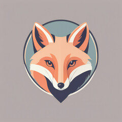Obraz premium Fox illustration, minimalist, pastel colors