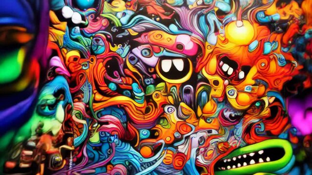Psychedelic acid trip grafitti