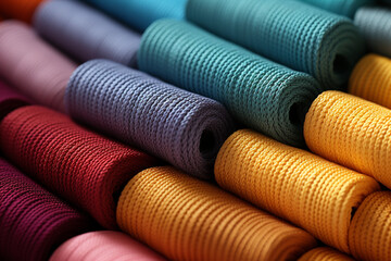A delightful array of multicolored fabrics presented on matting texture background  Generative AI