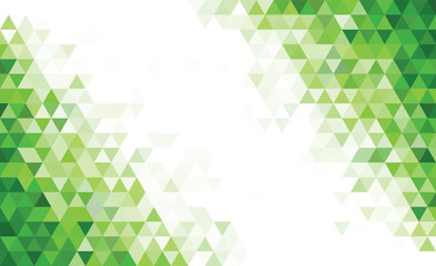 Abstract geometry triangle green  mosaic texture background pattern.