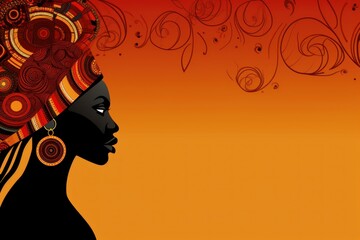 Black history month celebration vector banner. Art with African colors. space for text - obrazy, fototapety, plakaty