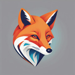 Obraz premium Fox illustration, minimalist, vibrant colos