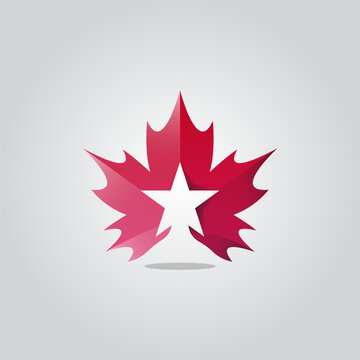 MapleStar Canada logo icon design element vector