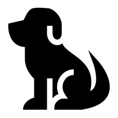 ペット、犬を表す塗りつぶしスタイルのアイコン