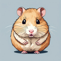 hamster illustration, detailed, pastel colors