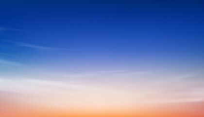Sunset Sky Background,Sunrise with Yellow,Pink,Orange,Blue Sky,Nature Landscape Golden Hour with twilight dusk Sky in Evening after Sun Dawn,Vector Horizon Banner Sunset for Four Seasons concept