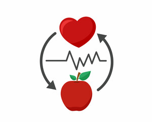 Concept of healthy apple eating and healthy lifestyle