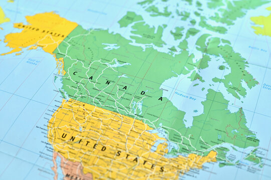Political Map of Canada in North America