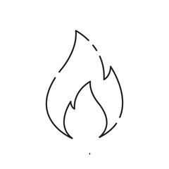 black thin line flame or fire icon. lineart style trend modern simple logotype graphic stroke art design element isolated on white background. concept of danger alarm or alert and inferno label