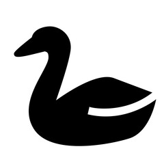 鳥、白鳥を表す塗りつぶしスタイルのアイコン