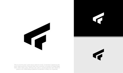 Initials F logo design. Initial Letter Logo. Innovative high tech logo template.