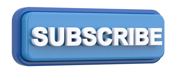 Subscribe button. 3D button. 3D illustration.