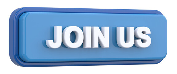 Join us button. 3D illustration.