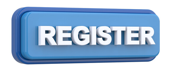 Register button. 3D button. 3D illustration.