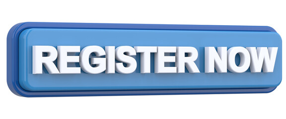 Register now button. 3D illustration.