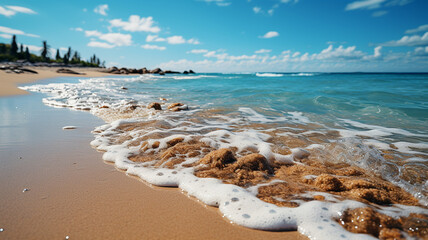 tropical beach with palm tree