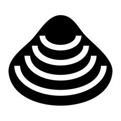 海の生物、ハマグリ、貝を表す塗りつぶしスタイルのアイコン