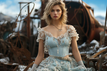 Beautiful woman portrait. Abstract concept photography gracefully capturing the essence of female creativity beauty and grace. Ai generated