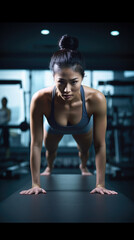 Fototapeta na wymiar woman working out at gym
