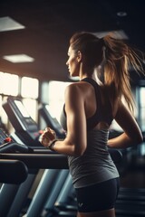 Fototapeta na wymiar woman working out at gym