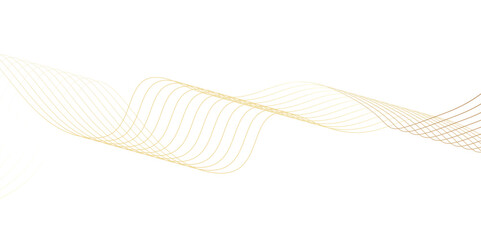 Abstract wavy lines flowing curve golden gradient color on transparent background. Abstract white background colorful lines. modern wavy stripes on white background isolated.