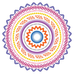 Tribal ethnic vintage round background. Illustration on transparent background