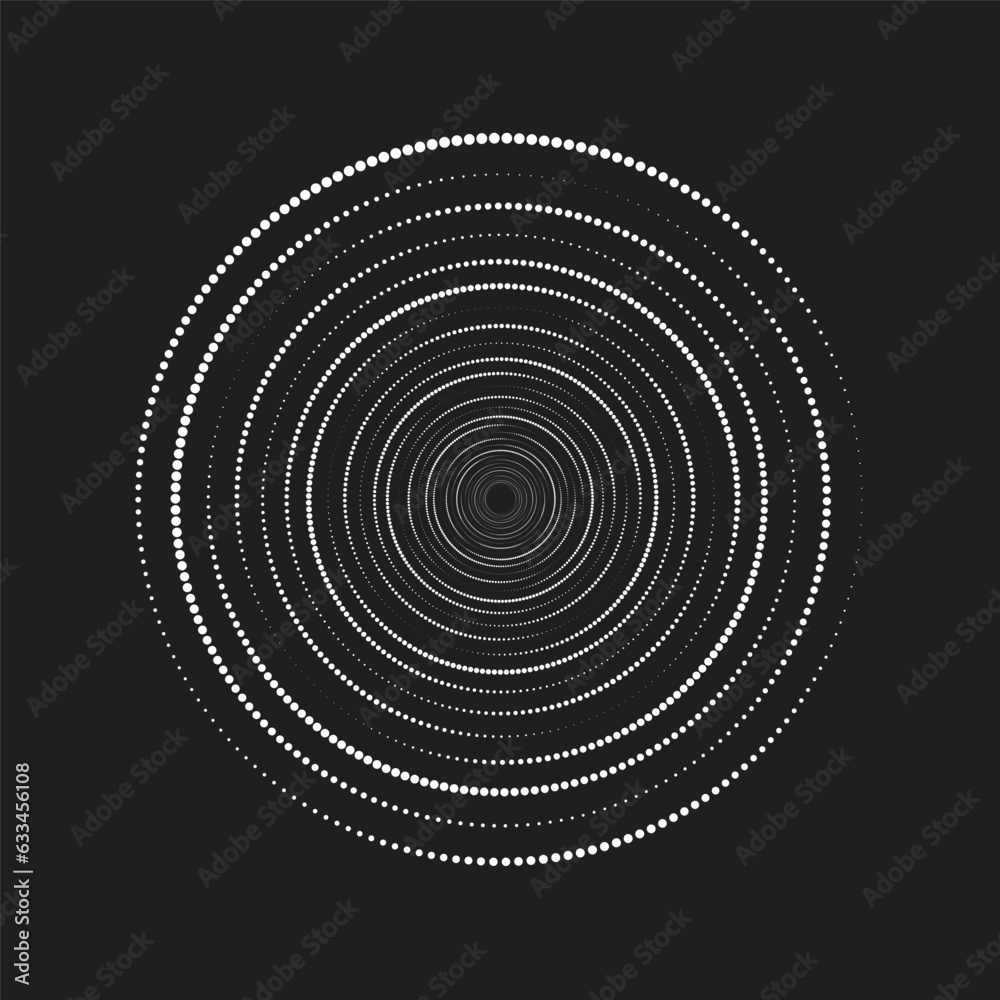 Wall mural dotted spiral vortex vector illustration flat design