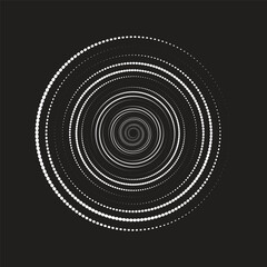 Dotted Spiral Vortex Vector Illustration Flat Design