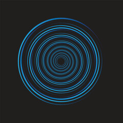 Dotted Spiral Vortex Vector Illustration Flat Design