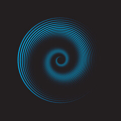 Dotted Spiral Vortex Vector Illustration Flat Design
