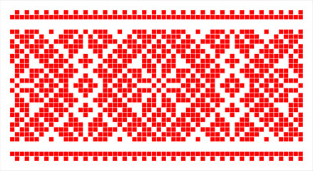 Vector illustration of Ukrainian ornament in ethnic style, identity, vyshyvanka, embroidery for print clothes, websites, banners