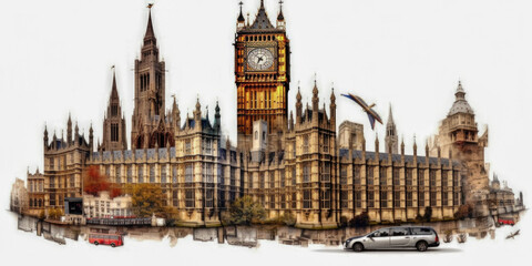 Fototapeta na wymiar United Kingdom collage illustration