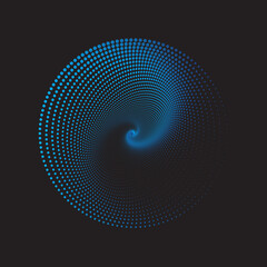 Dotted Spiral Vortex Vector Illustration Flat Design