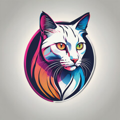 Fototapeta premium Cat illustration, detailed, vibrant colors