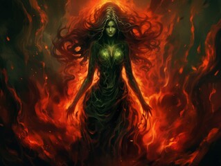Fototapeta premium demoness in hell