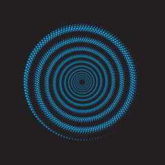Dotted Spiral Vortex Vector Illustration Flat Design