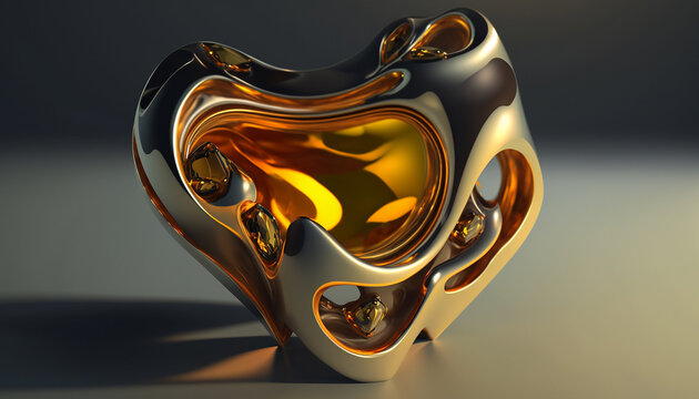 Picture of modern abstract ring jewelry Ai generated ar