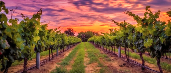 Naklejka premium Panoramic view of a beautiful mountain landscape - Generative AI