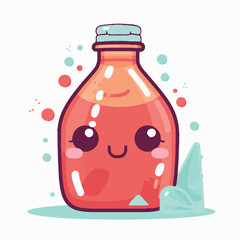 Logo vector illustration of an Kawaii Soda Drink