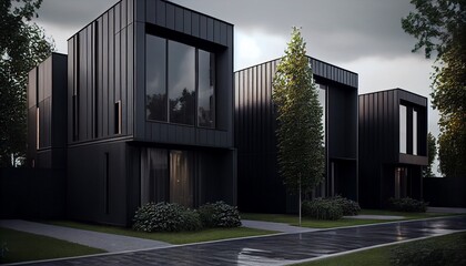 Beautiful modern home society, Minimalist architectural exterior residential. Photo in high quality