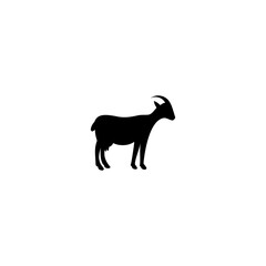 Goat icon goat silhouette isolated on white backgrounde