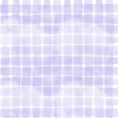 Purple Gingham Hand Drawn Background