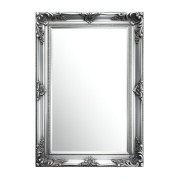 Silver picture frame isolated on white background