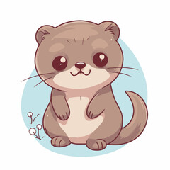 Logo vector illustration of an Kawaii Mink