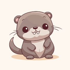 Logo vector illustration of an Kawaii Mink