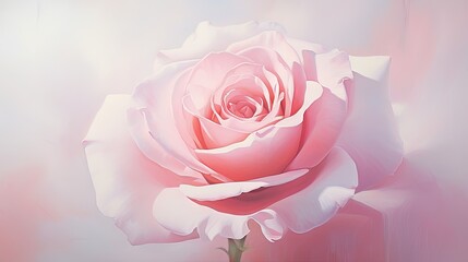  a pink rose is shown in a blurry image with a pink background.  generative ai